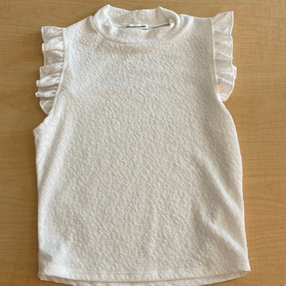 White mock neck shirt